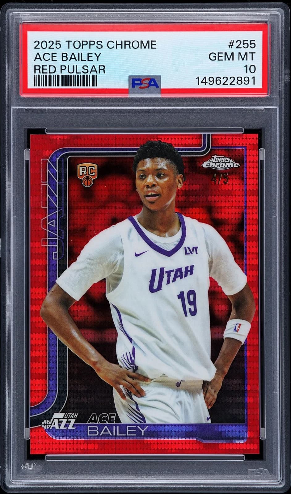 2025-26 Topps Chrome Red Pulsar Refractor /5 exact example