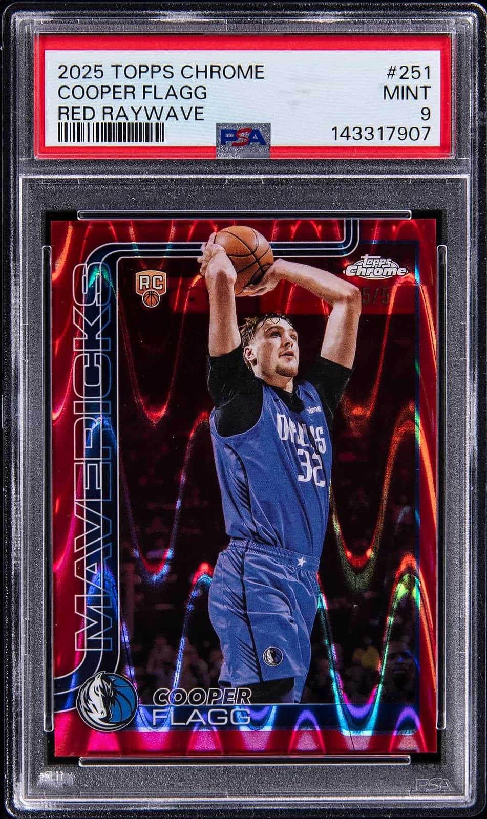 2025-26 Topps Chrome Red RayWave Refractor /5 exact example