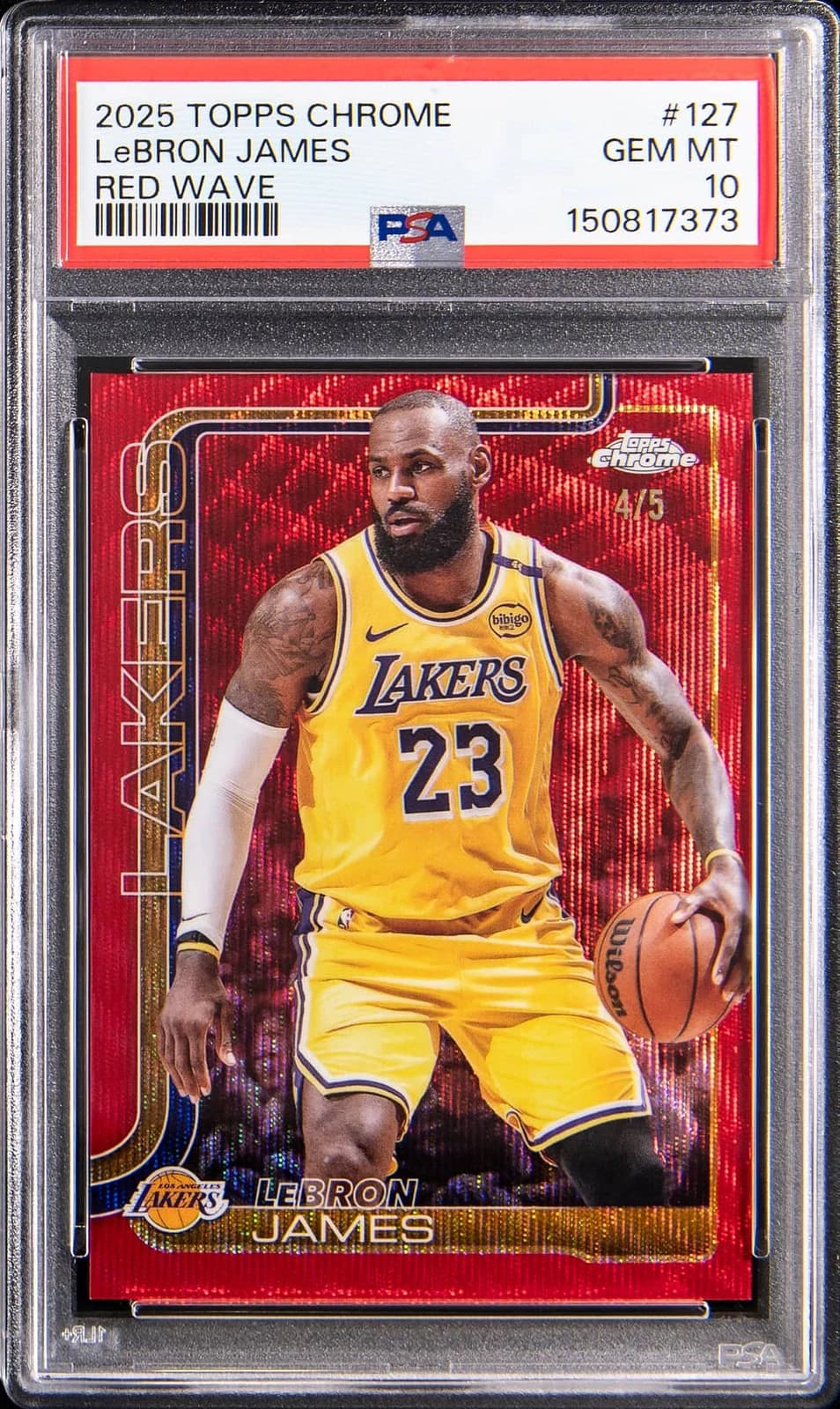 2025-26 Topps Chrome Red Wave Refractor /5 exact example