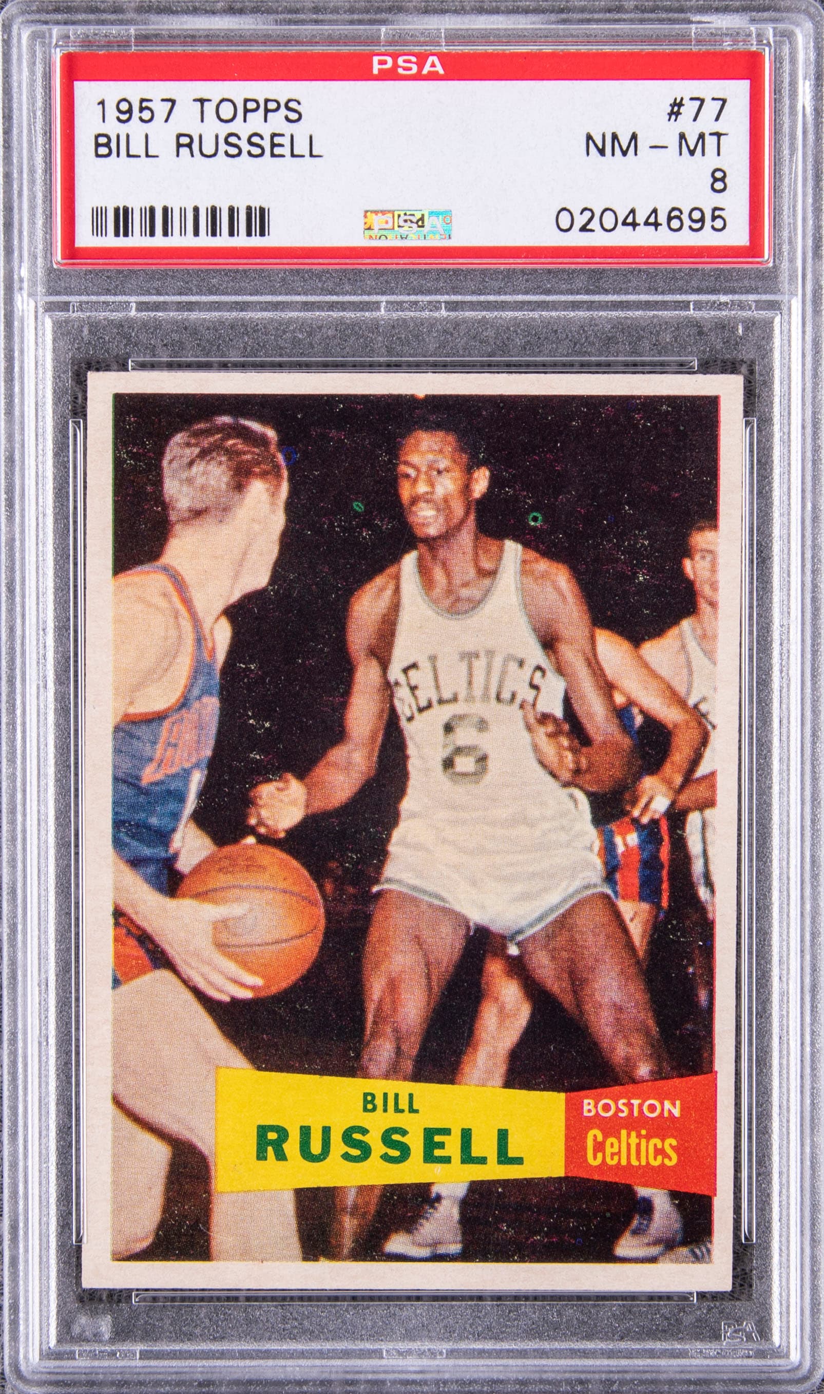 Bill Russell 1957-58 Topps Bill Russell Rookie #77 basketball card