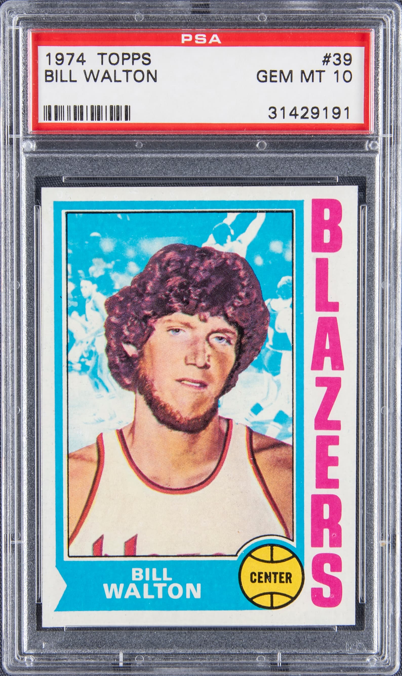 Bill Walton 1974-75 Topps Bill Walton Rookie #39 basketball card