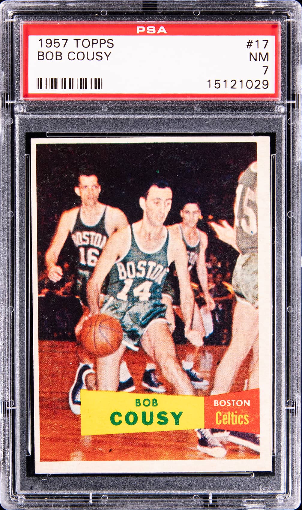 Bob Cousy 1957-58 Topps Bob Cousy #17 basketball card