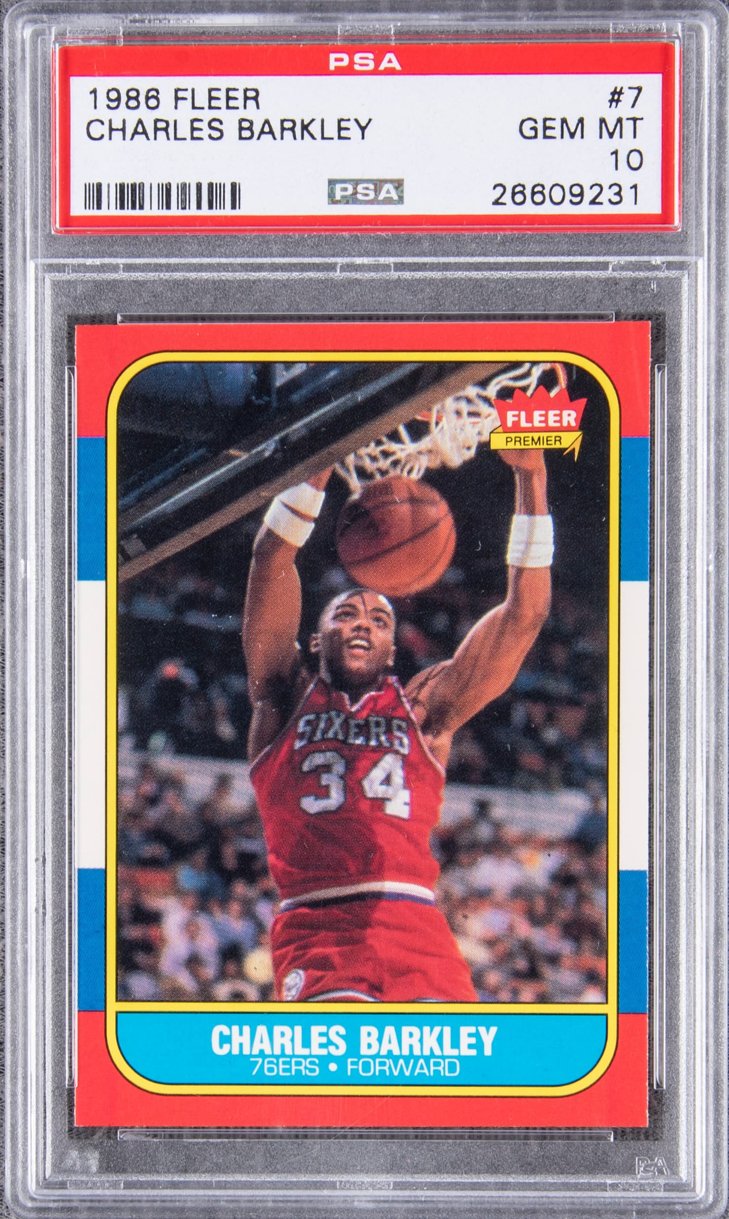 Charles Barkley 1986-87 Fleer Charles Barkley Rookie #7 basketball card