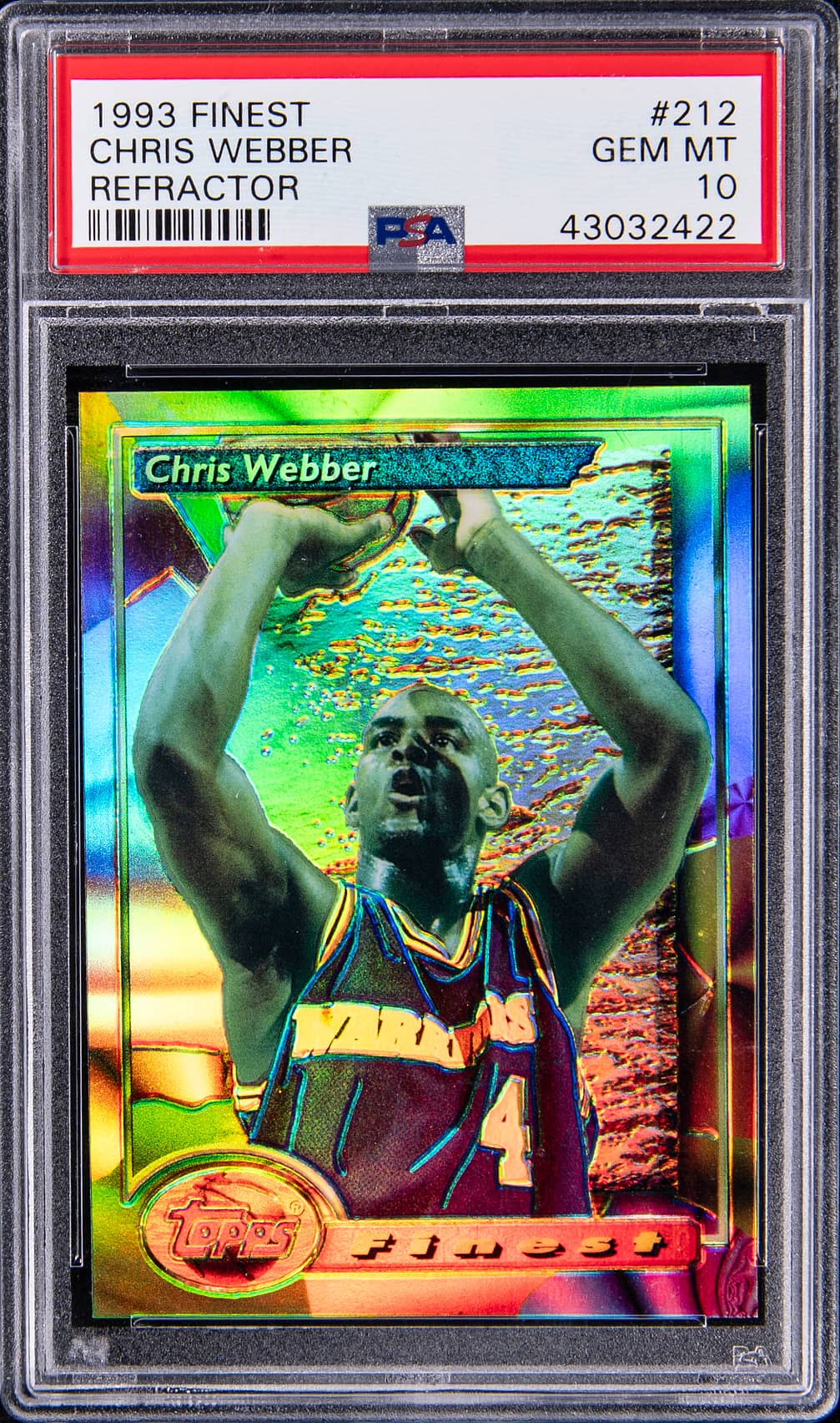 Chris Webber 1993-94 Finest Chris Webber Refractor Rookie basketball card
