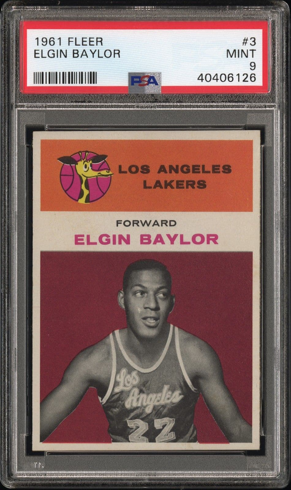 Elgin Baylor 1961-62 Fleer Elgin Baylor Rookie #3 basketball card