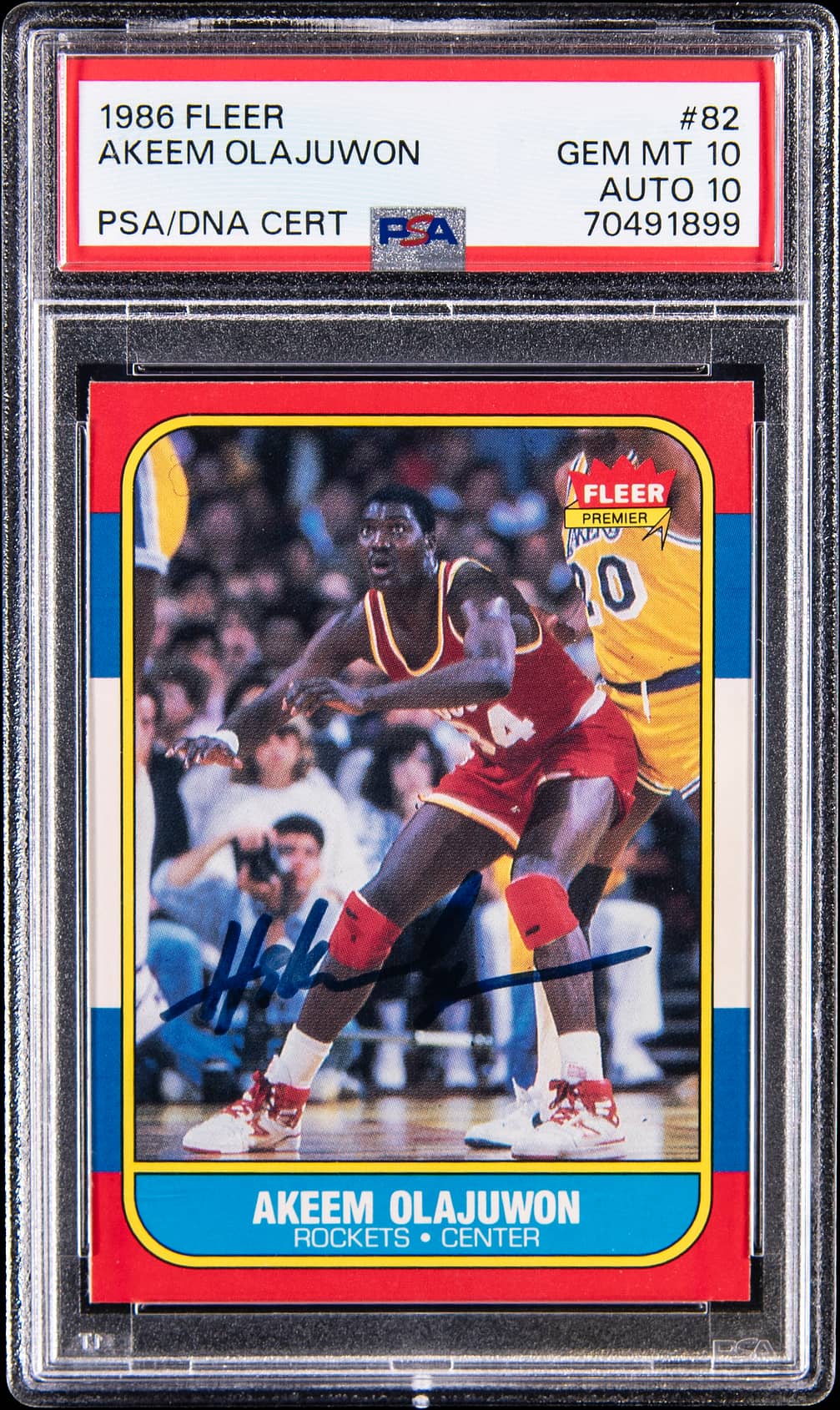 Hakeem Olajuwon 1986-87 Fleer Hakeem Olajuwon Rookie #82 basketball card