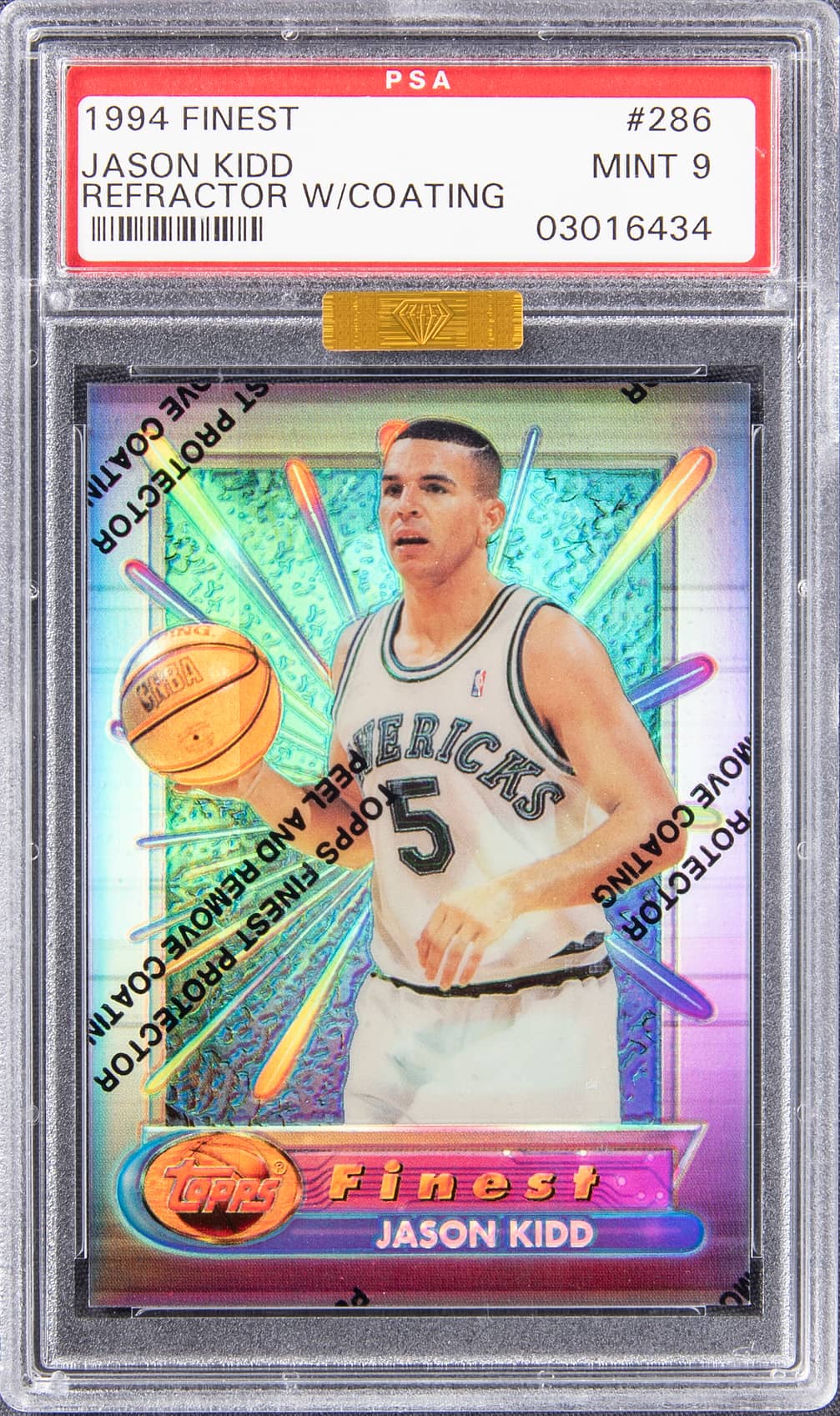 Jason Kidd 1994-95 Finest Jason Kidd Refractor Rookie basketball card