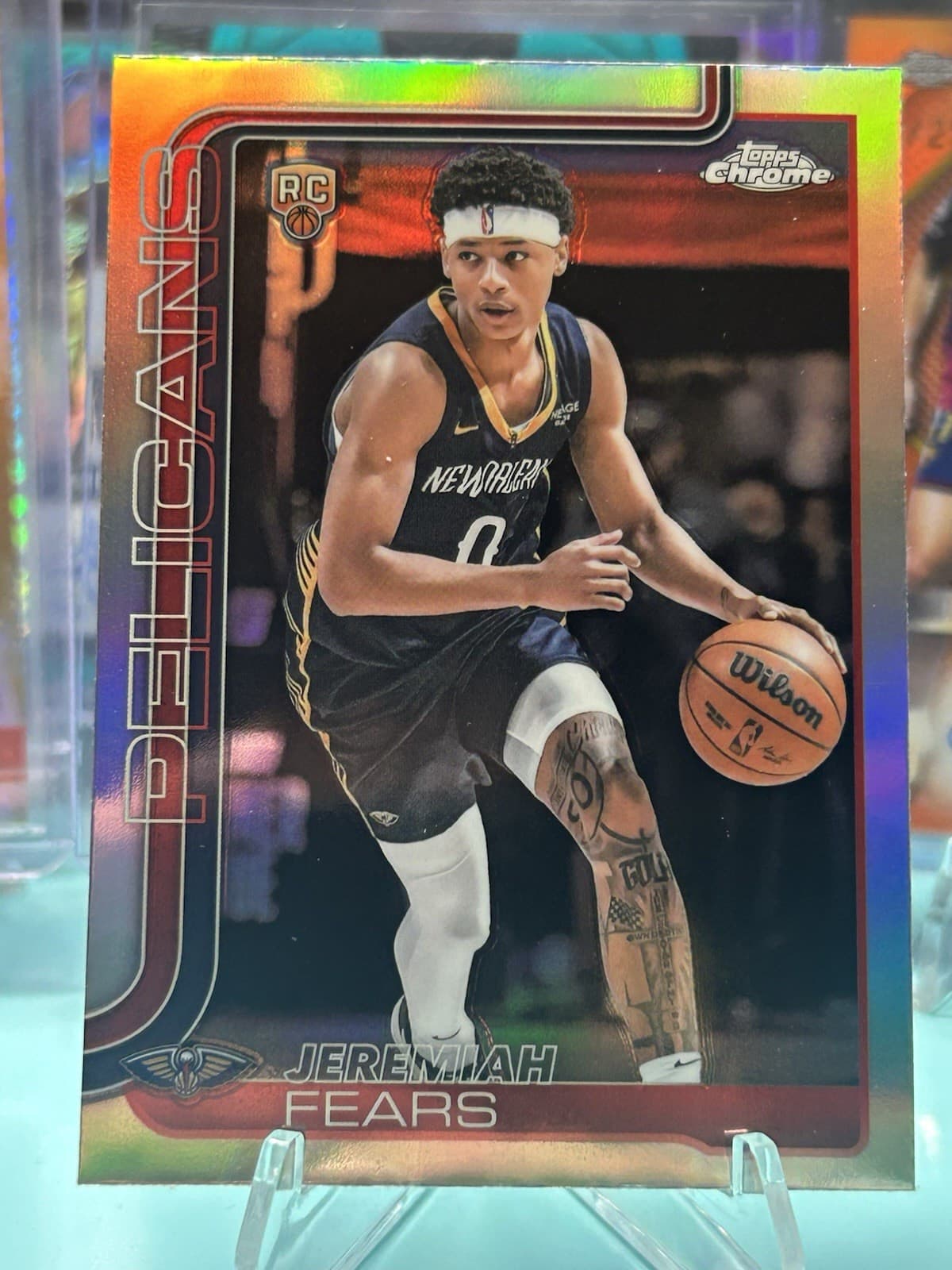 Jeremiah Fears 2025-26 Topps Chrome Refractor Rookie #257 basketball card