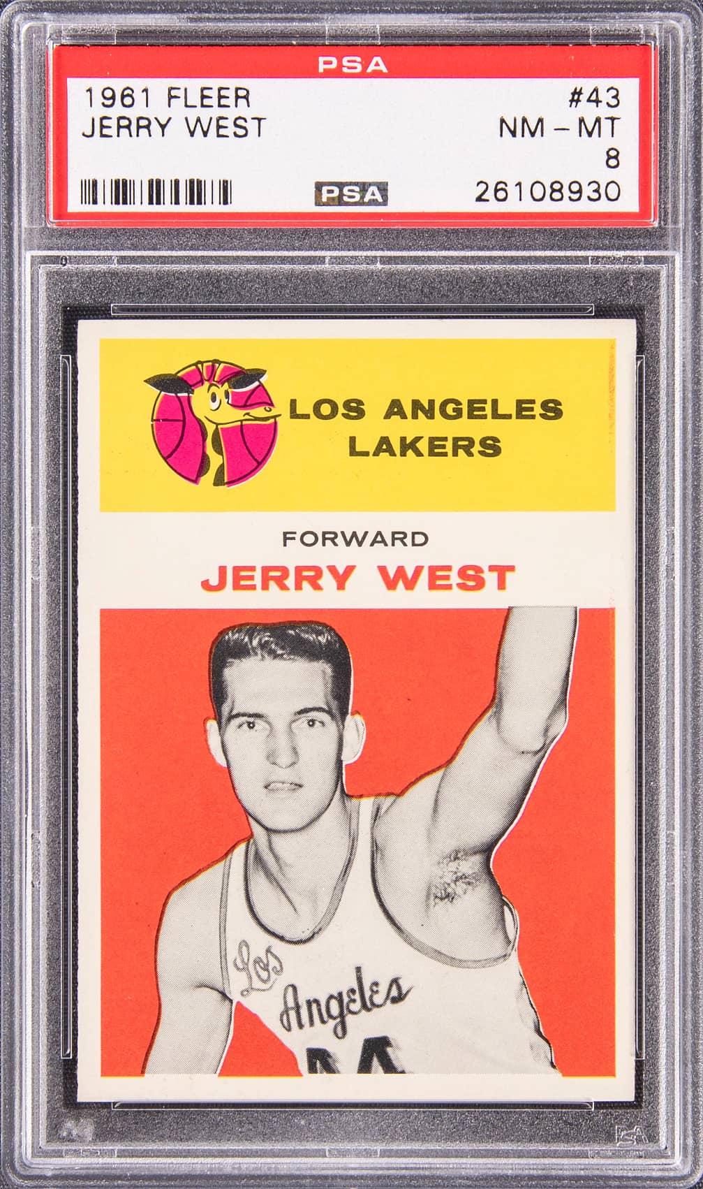 Jerry West 1961-62 Fleer Jerry West Rookie #43 basketball card