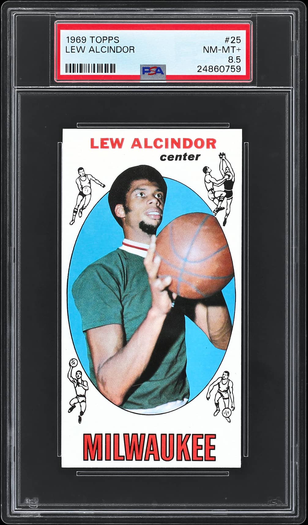 Kareem Abdul-Jabbar 1969-70 Topps Lew Alcindor Rookie #25 basketball card