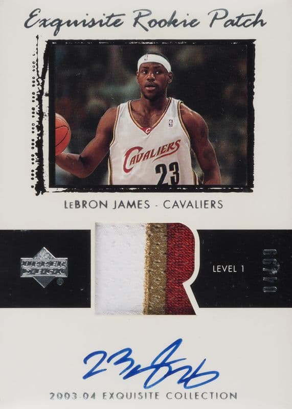 2003-04 Upper Deck Exquisite Collection LeBron James rookie patch autograph /99