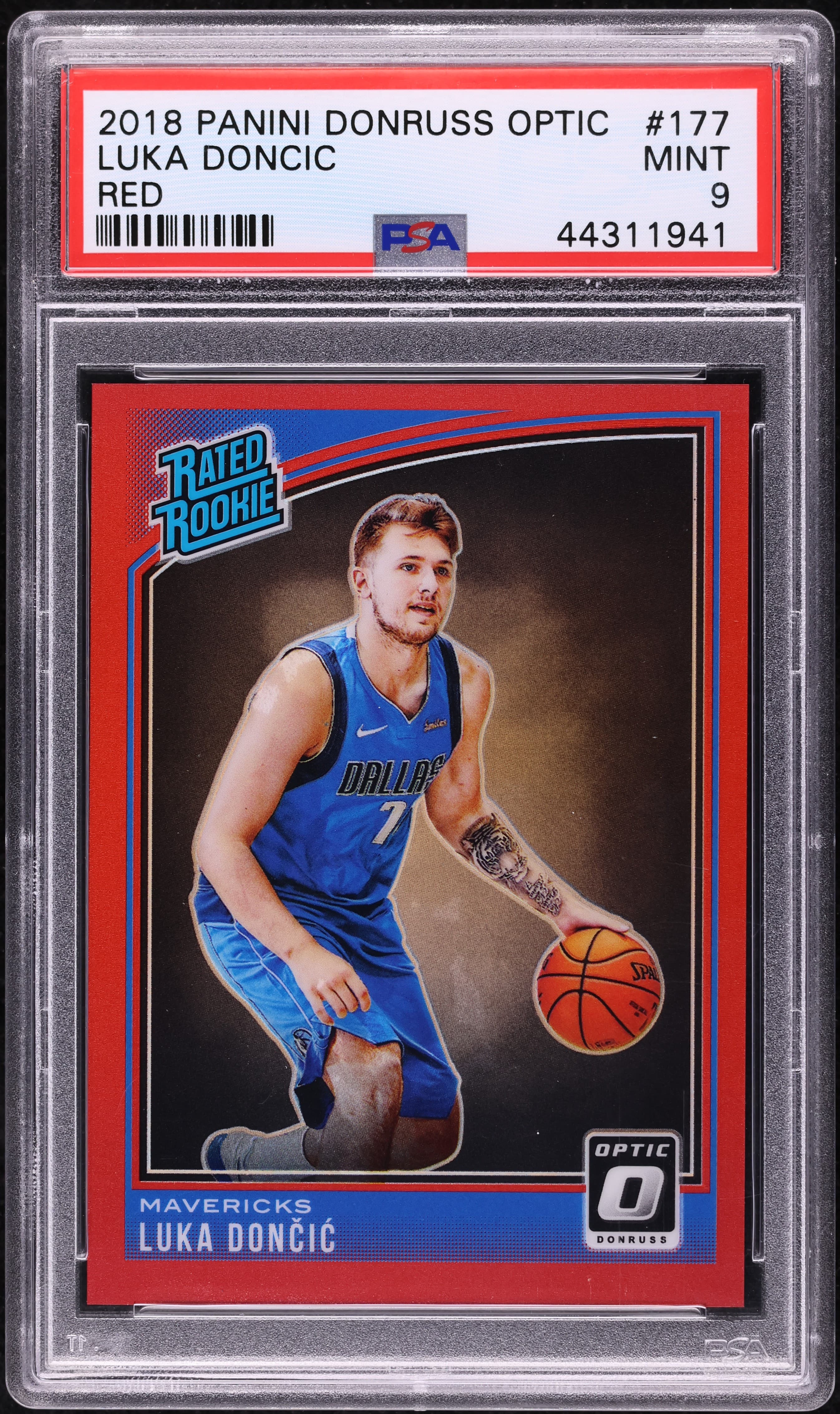 2018-19 Donruss Optic Red Rated Rookie Luka Doncic #177 /99 basketball card