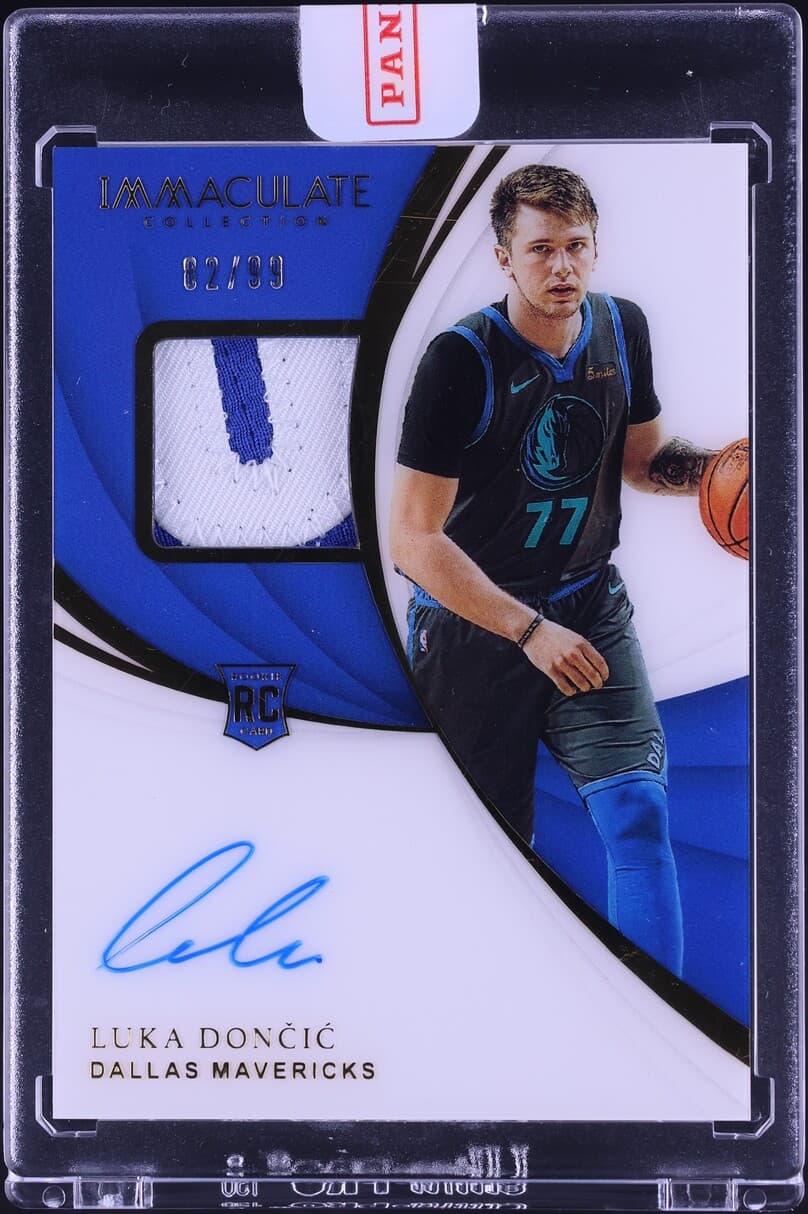 2018-19 Panini Immaculate Collection Luka Doncic Rookie Patch Autograph #124 /99 basketball card