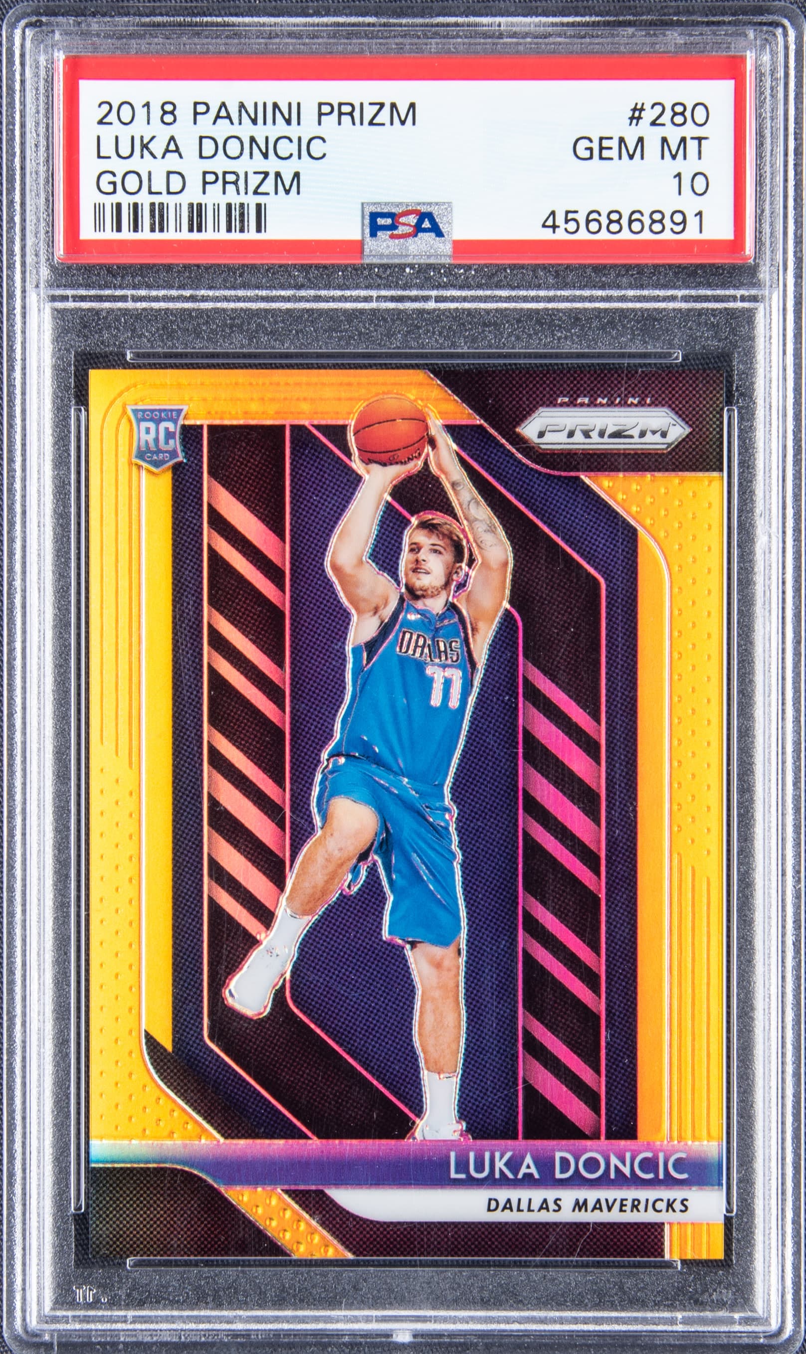 2018-19 Panini Prizm Gold Prizm Luka Doncic Rookie #280 /10 basketball card