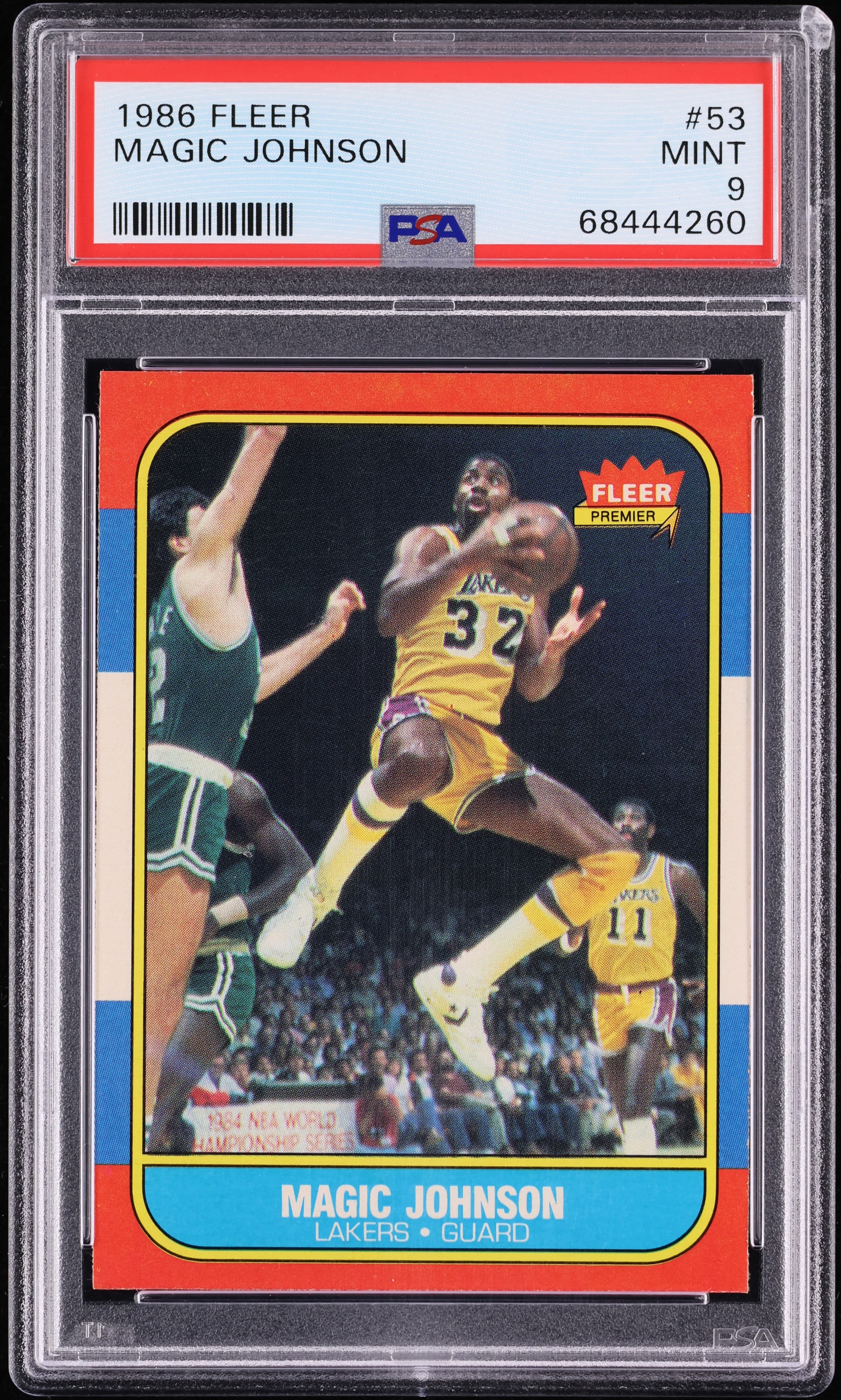 Magic Johnson 1986-87 Fleer Magic Johnson #53 PSA 9 basketball card