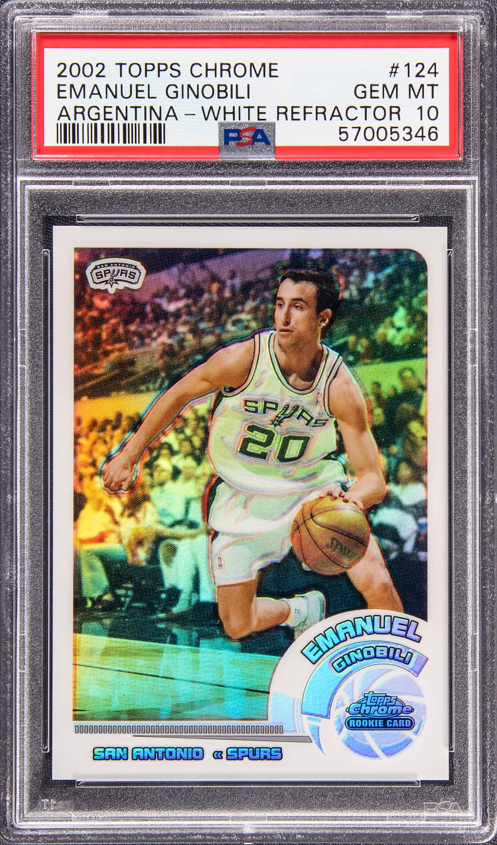Manu Ginobili 2002-03 Topps Chrome Manu Ginobili Rookie basketball card