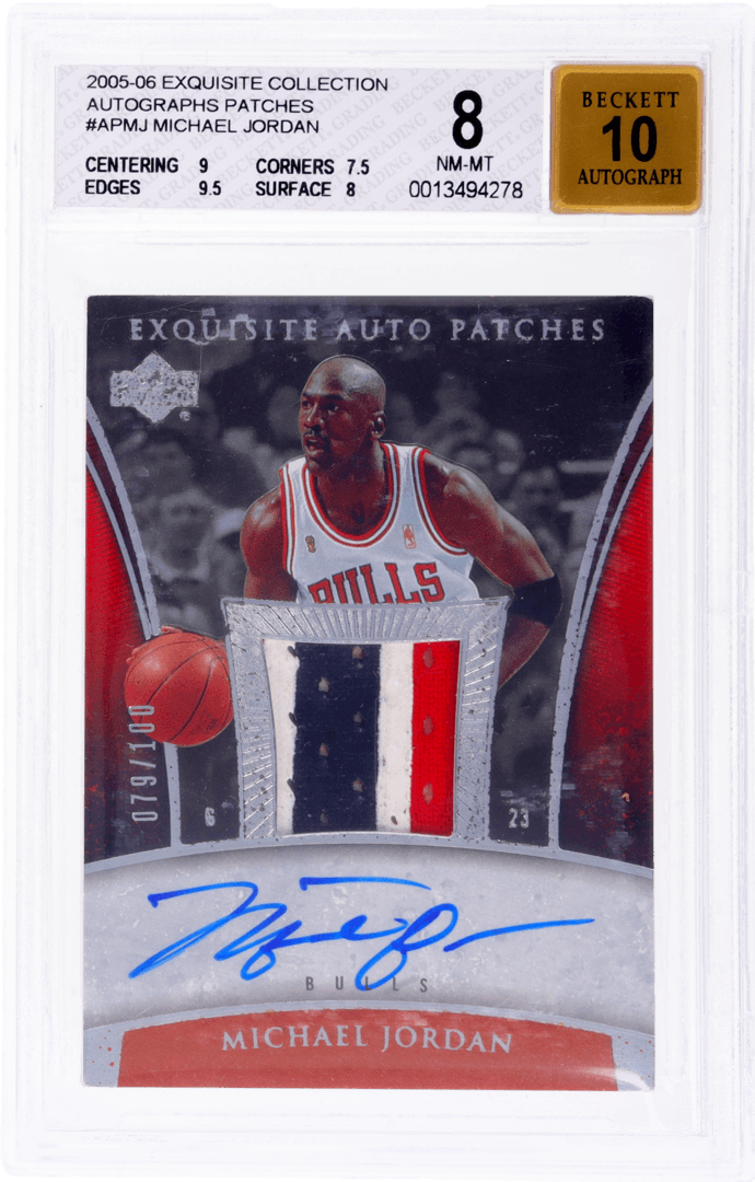 2005-06 Exquisite Collection Autograph Patch Michael Jordan #AP-MJ /100 basketball card