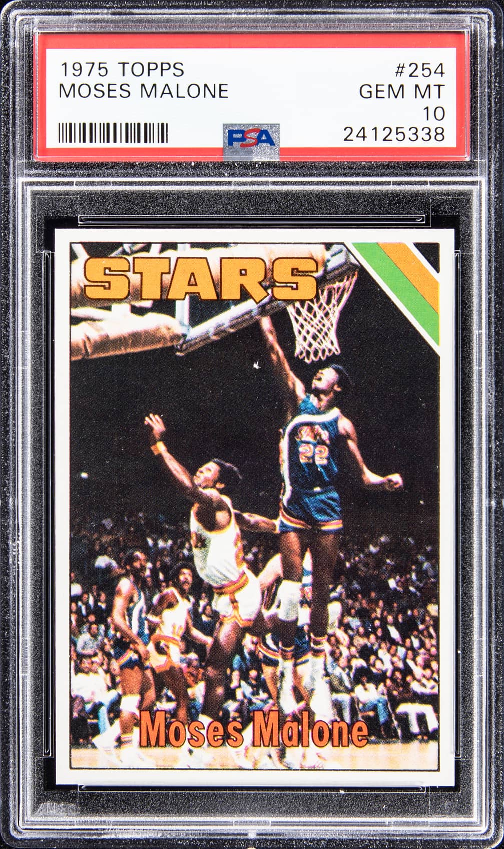 Moses Malone 1975-76 Topps Moses Malone Rookie #254 basketball card