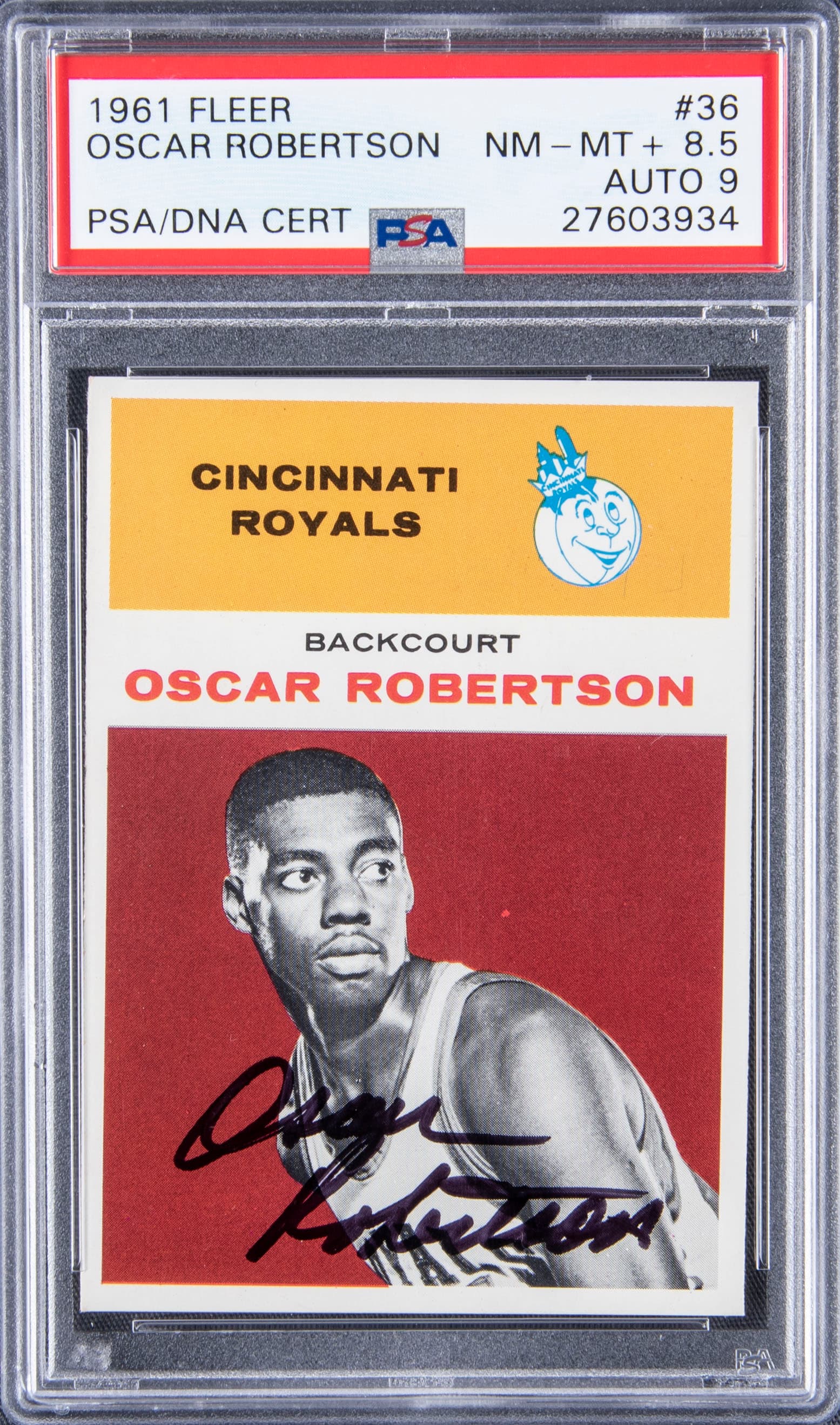 Oscar Robertson 1961-62 Fleer Oscar Robertson Rookie #36 basketball card