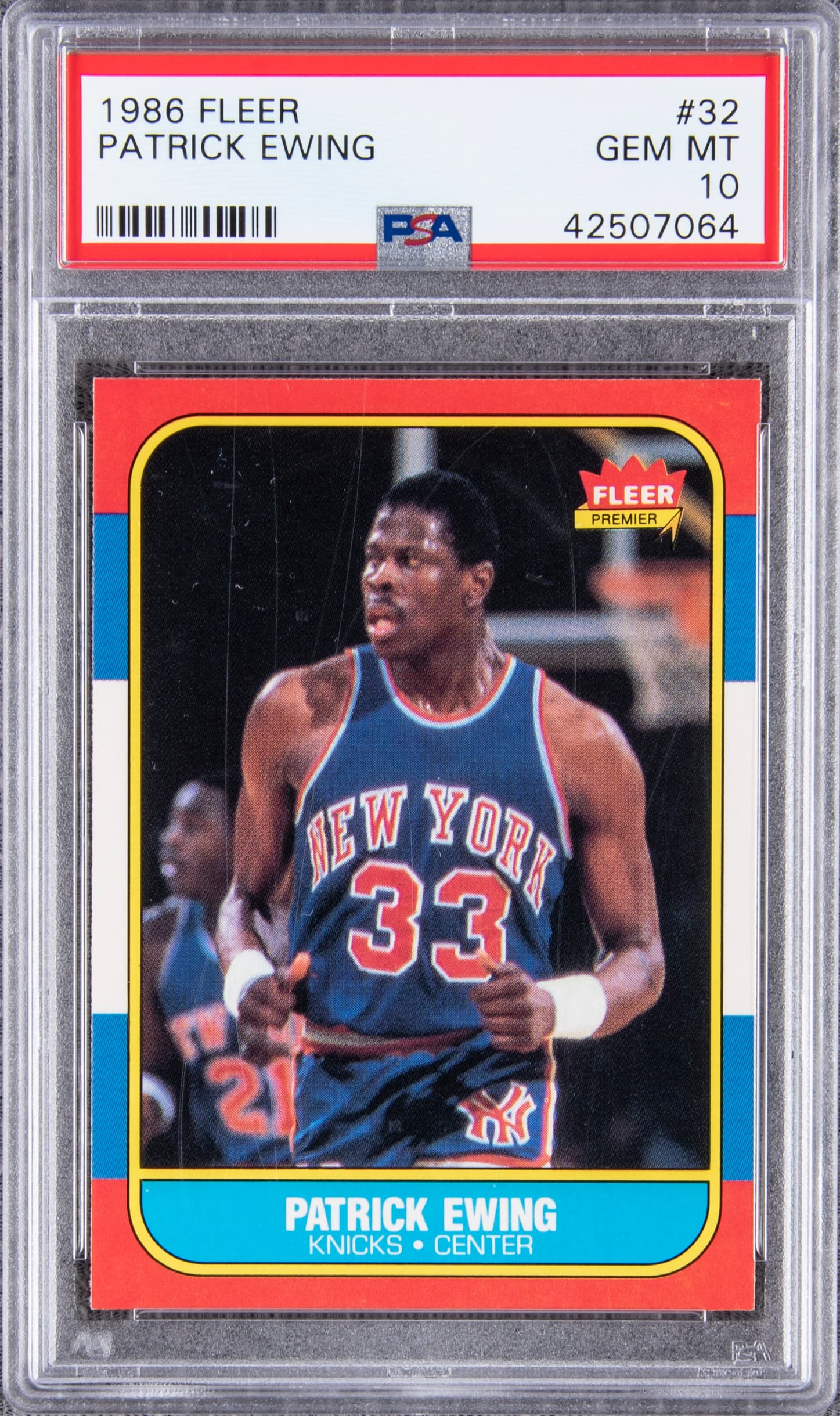 Patrick Ewing 1986-87 Fleer Patrick Ewing Rookie #32 basketball card
