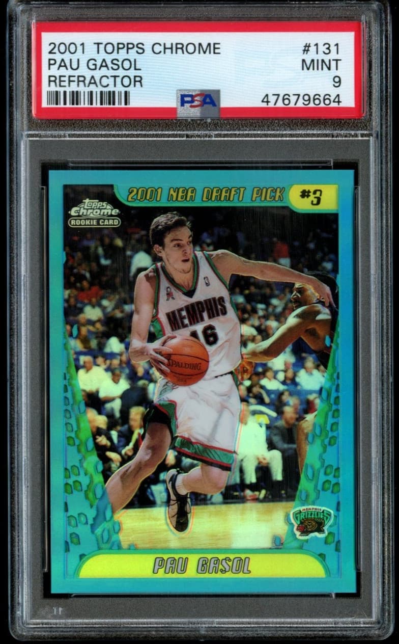 Pau Gasol 2001-02 Topps Chrome Pau Gasol Refractor Rookie basketball card