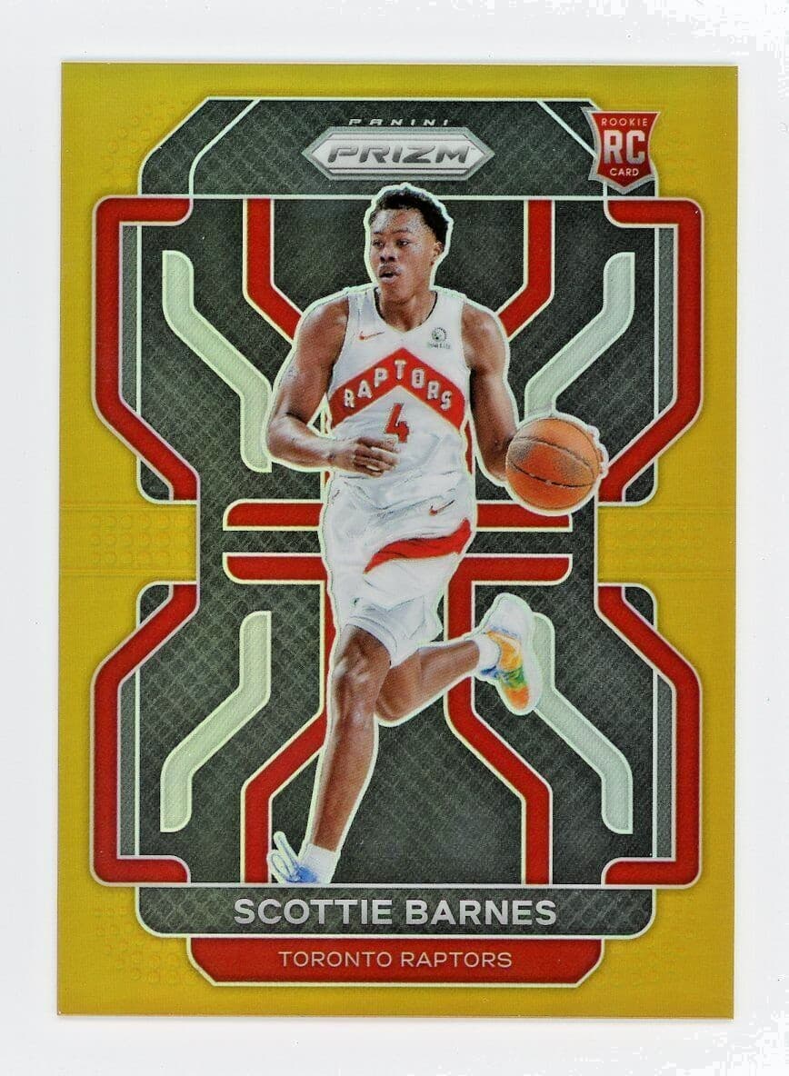 Scottie Barnes 2021-22 Panini Prizm Gold Rookie #320 numbered to 10 basketball card