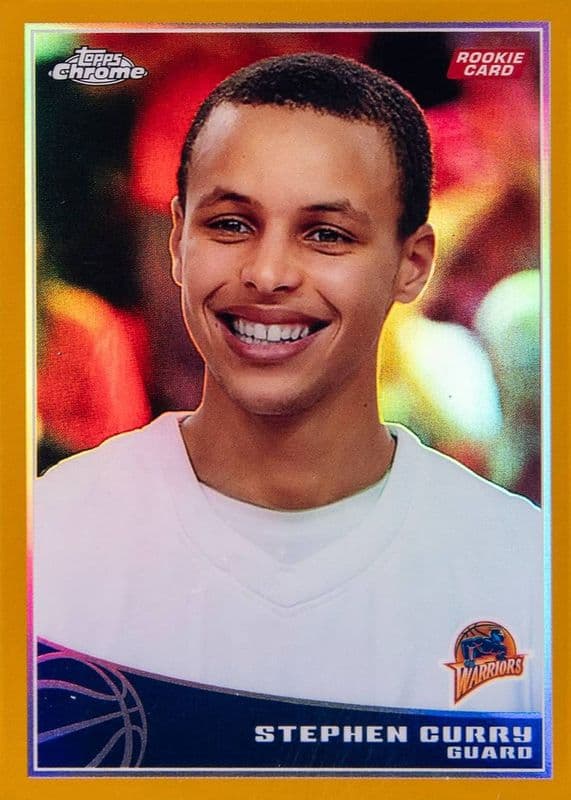 2009 Topps Chrome Steph Curry gold refractor rookie card