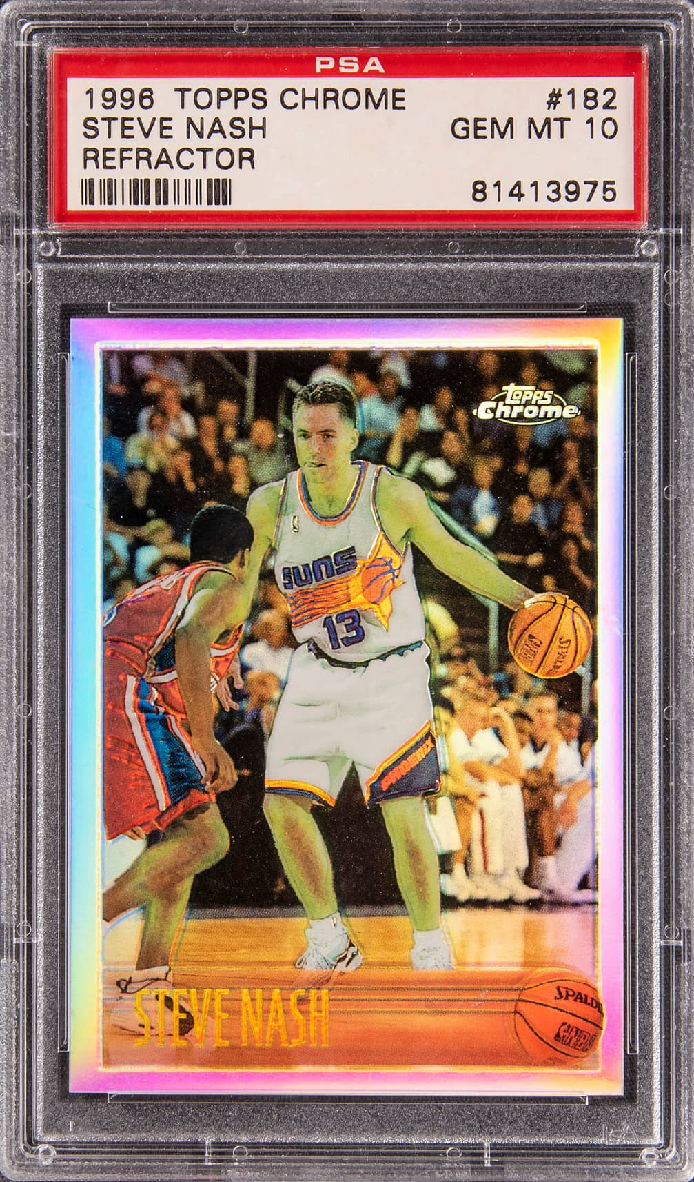 Steve Nash 1996-97 Topps Chrome Steve Nash Refractor Rookie basketball card