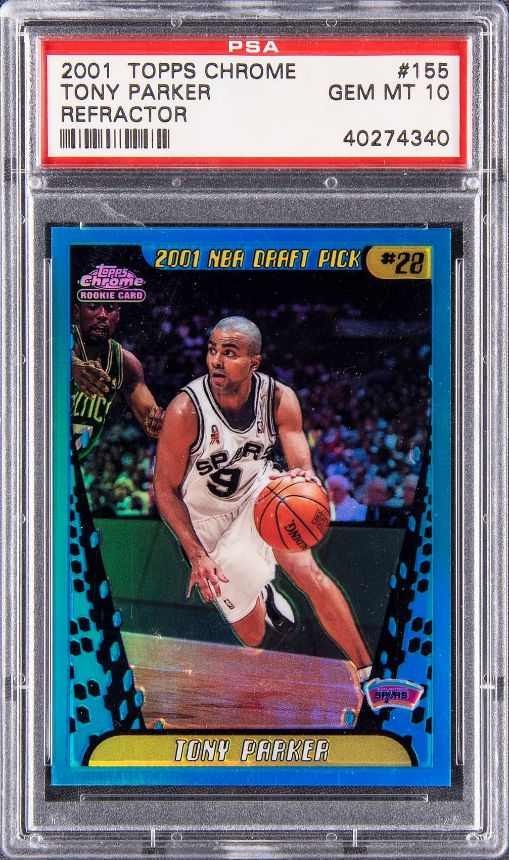 Tony Parker 2001-02 Topps Chrome Tony Parker Rookie basketball card