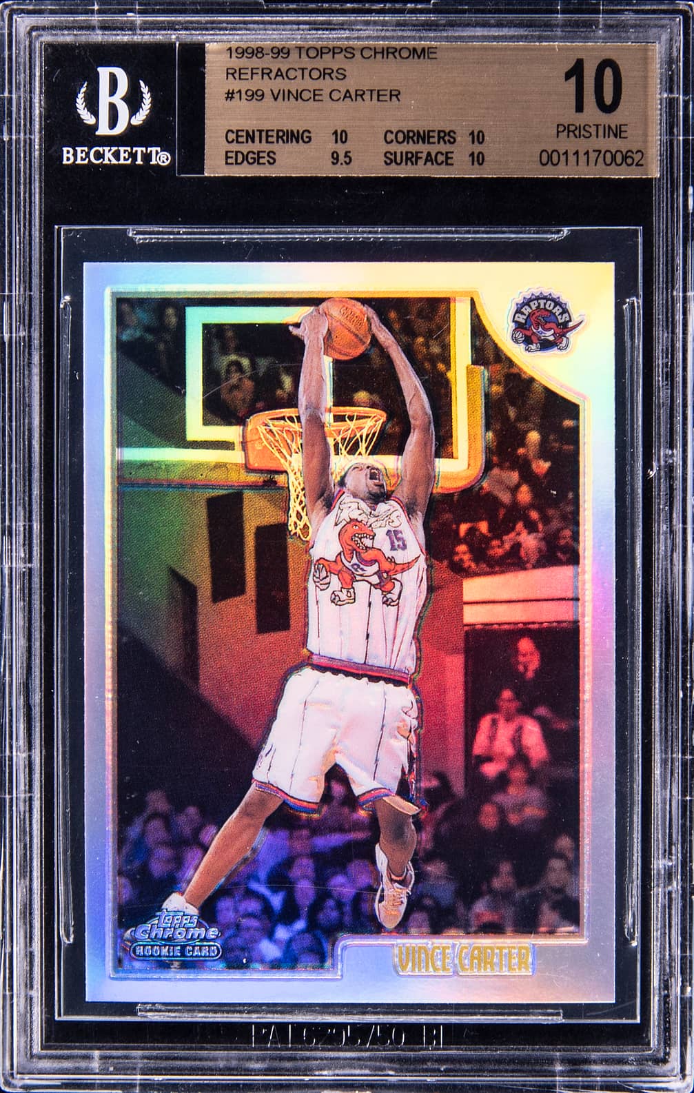 Vince Carter 1998-99 Topps Chrome Vince Carter Rookie basketball card