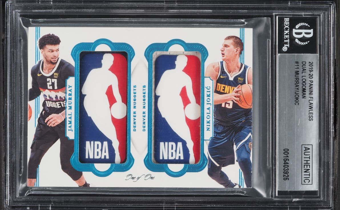 2019-20 Panini Flawless Nikola Jokic Jamal Murray Dual Logoman Patch 1/1 BGS Authentic