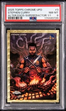 2025-26 Topps Chrome Update Alter Egos SuperFractor Stephen Curry 1/1 PSA 8