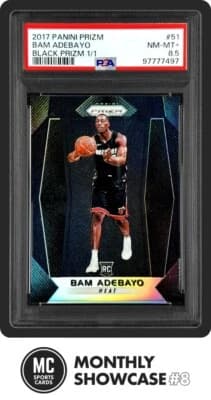 Bam Adebayo BAM ADEBAYO PSA 8.5 2017 PANINI PRIZM BASKETBALL #51 ROOKIE BLACK PRIZMS 1/1 RC card sale