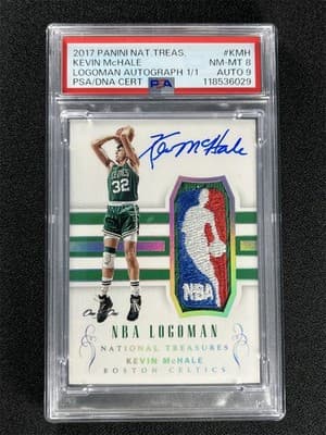 Kevin McHale Logoman Patch One Of One 1/1 2017-18 National Treasures Kevin Mchale PSA 9 Auto | eBay card sale