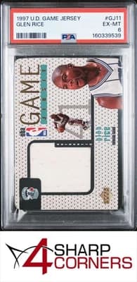 1997 Upper Deck Game Jersey Glen Rice #GJ11 PSA 6 card from Card Ladder