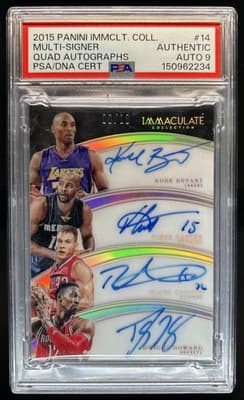 Blake Griffin 2015-16 Immaculate Vince Carter Blake Griffin Howard Kobe Bryant Auto #/10 PSA 9 card sale