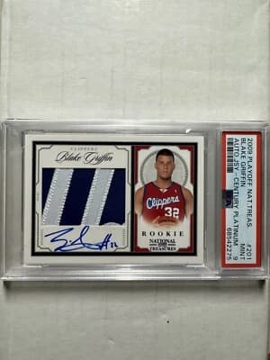 Blake Griffin Blake Griffin 2009 Panini National Treasures Platinum Rookie Patch Auto /5 PSA 9 card sale