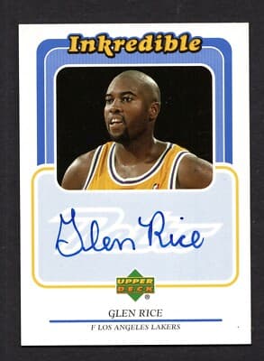 Glen Rice 1999-00 Upper Deck Retro - Inkredible Glen Rice #GR card sale
