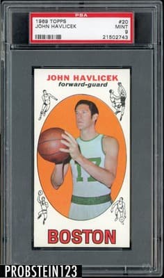 John Havlicek 1969 Topps Basketball #20 John Havlicek RC Rookie HOF PSA 9 " PACK FRESH " card sale