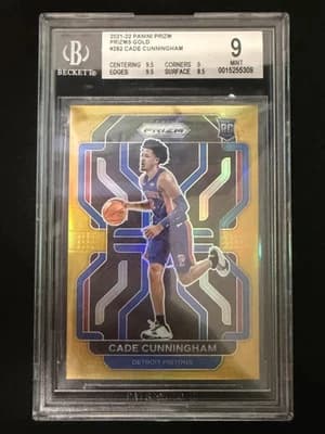 2021-22 Panini Prizm RC Cade Cunningham Gold 02/10 BGS 9 Rookie Pistons #282 card image from Card Ladder