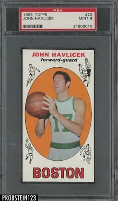 John Havlicek 1969 Topps Basketball #20 John Havlicek Boston HOF PSA 9 MINT card sale