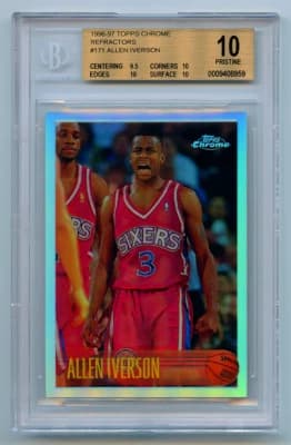 Allen Iverson 1996-97 Topps Chrome rookie refractor BGS 10 Pop 1 card sale