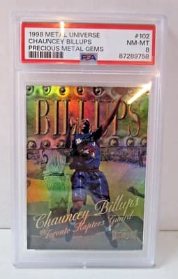 Chauncey Billups Chauncey Billups 1998 Metal Universe Precious Metal Gems #/50 PSA 8 #102 HoF PMG card sale