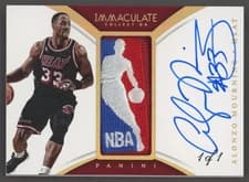 Alonzo Mourning 2014-15 Immaculate Alonzo Mourning NBA LOGOMAN Patch AUTO 1/1 Miami Heat card sale