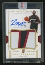 Bam Adebayo 2017-18 National Treasures Gold Bam Adebayo RPA RC 3-Color GU Patch AUTO 1/10 card sale