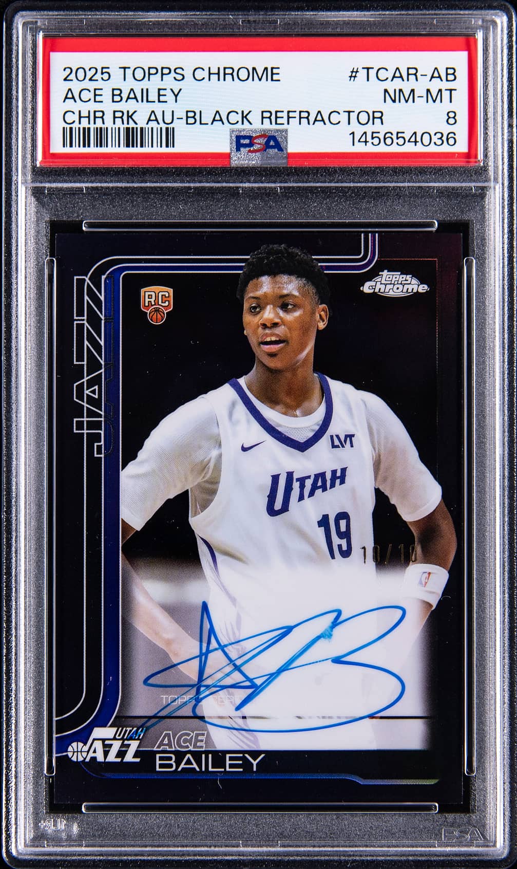 Ace Bailey 2025-26 Topps Chrome Ace Bailey Refractor Rookie basketball card