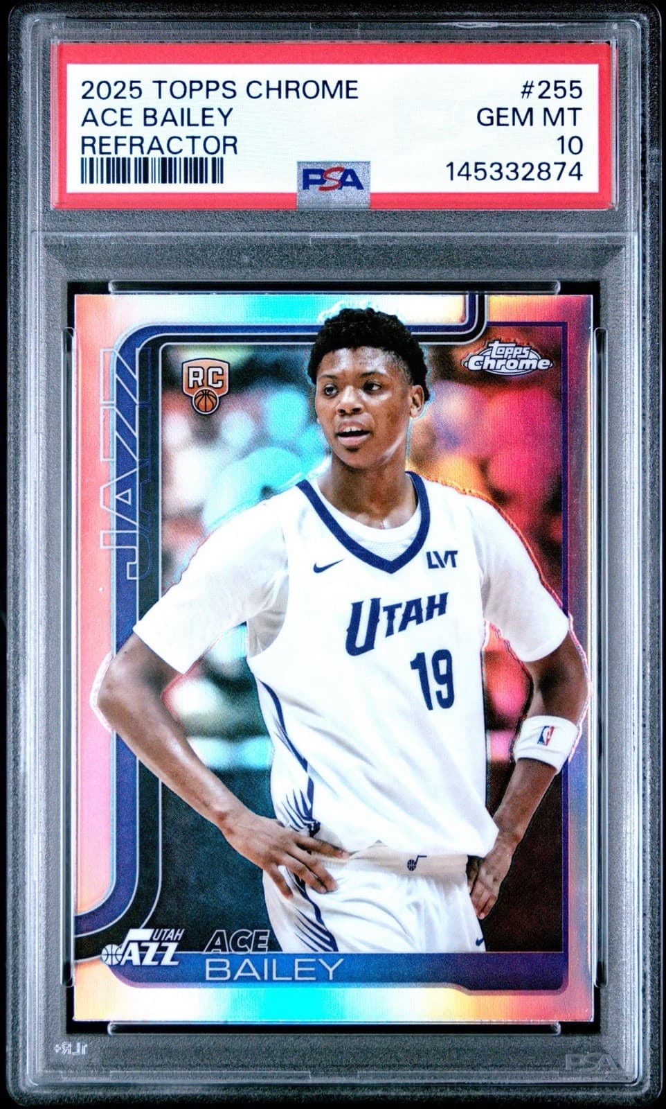 Ace Bailey 2025-26 Topps Chrome Ace Bailey Refractor Rookie basketball card