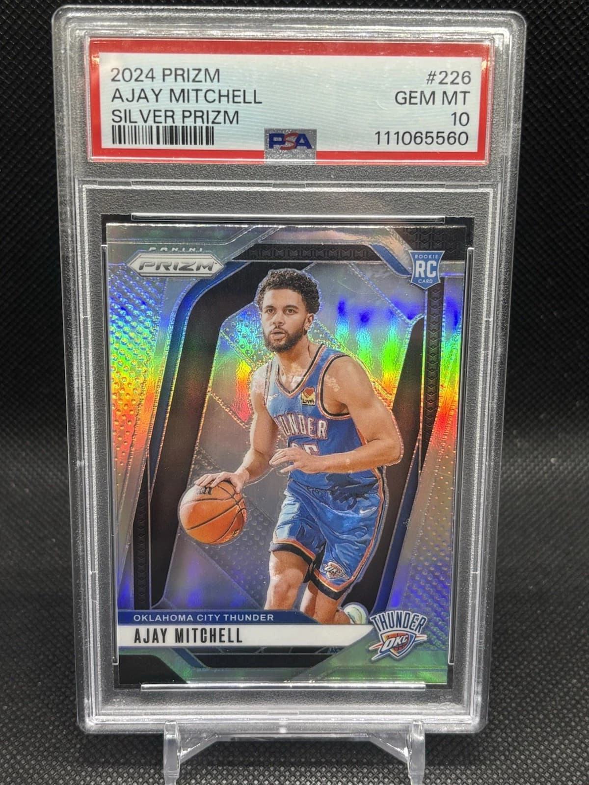 Ajay Mitchell 2024-25 Panini Prizm Ajay Mitchell Silver Prizm Rookie basketball card