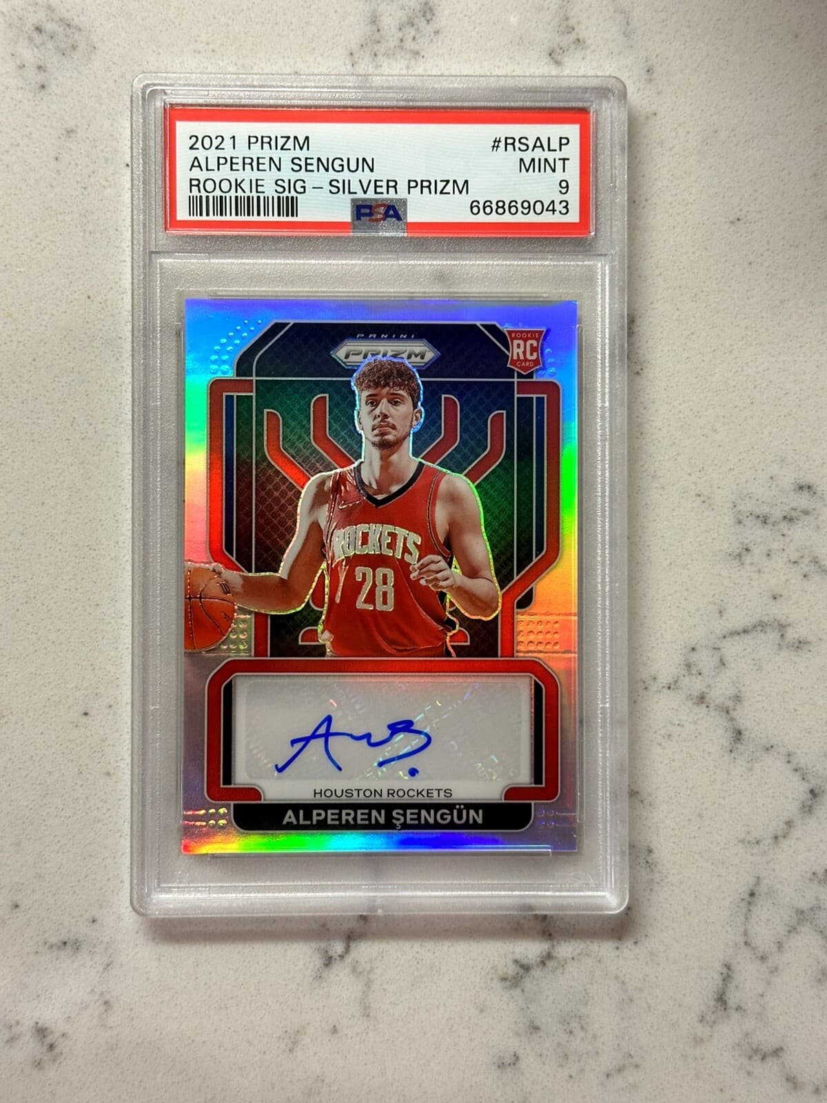 Alperen Sengun 2021-22 Panini Prizm Alperen Sengun Silver Prizm Rookie basketball card