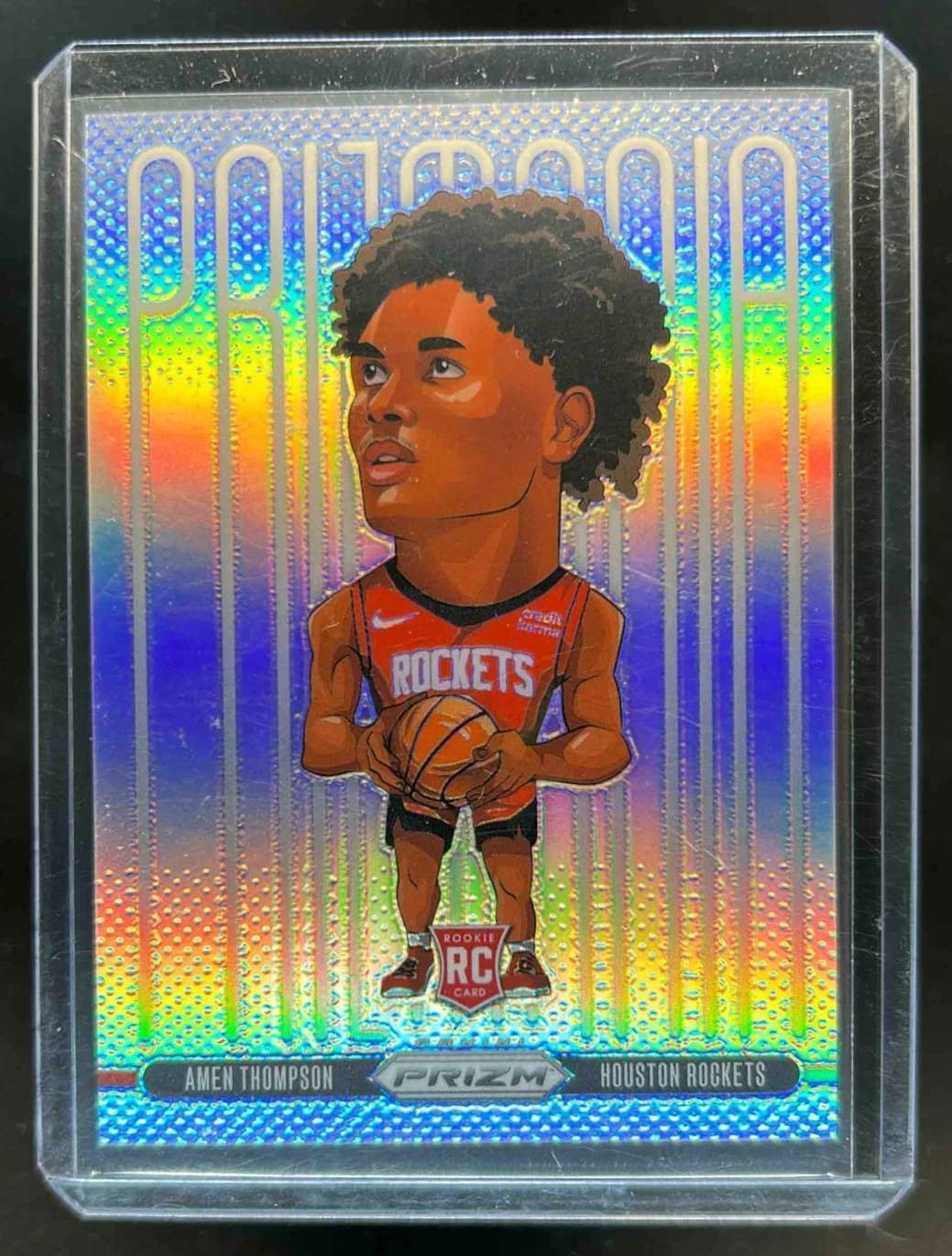 Amen Thompson 2023-24 Panini Prizm Amen Thompson Silver Prizm Rookie basketball card